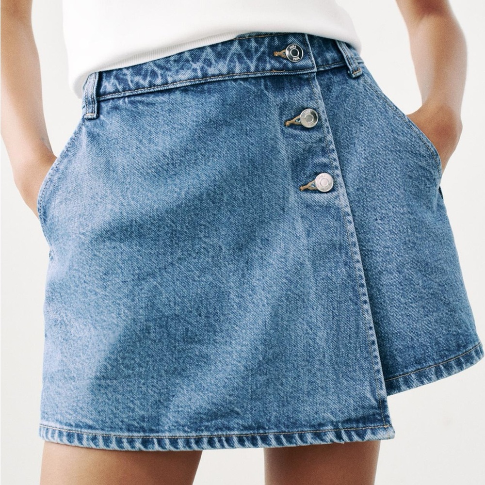 Z1975 denim wrap skort L